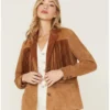 Women Lena Belle Suede Fringe Western Blazer