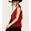 Women Sedona Fringe Suede Leather Vest