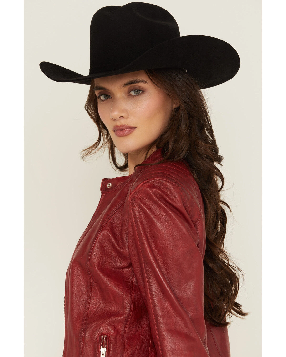 Womens Artisan Maroon Leather Jacket