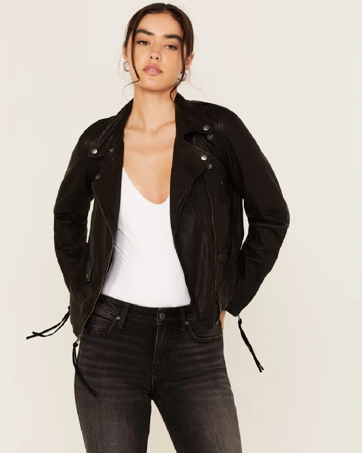 Womens Ashton Moto Leather Jacket