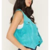Womens Suede Button-Down Western Vest