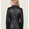Womens Tailored Lambskin Leather Blazer